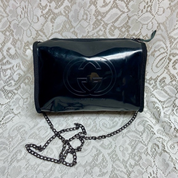 Vintage, Gucci Guilty , Black Enamel Amenity Pouch- Crossbody Bag - Picture 6 of 12
